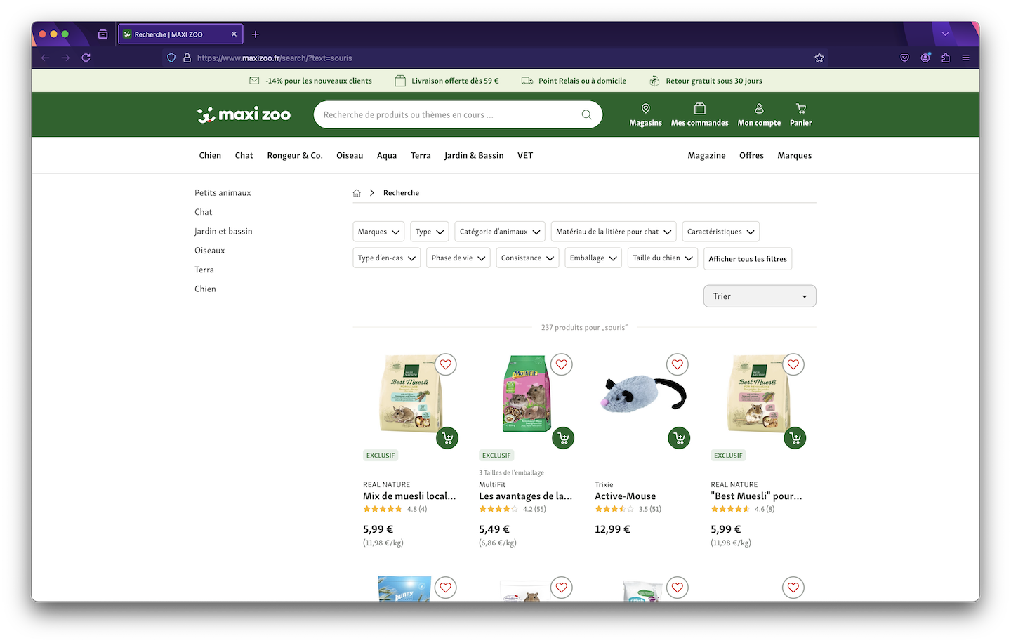 Critère 1 - exercice 2 - Ecran Maxizoo