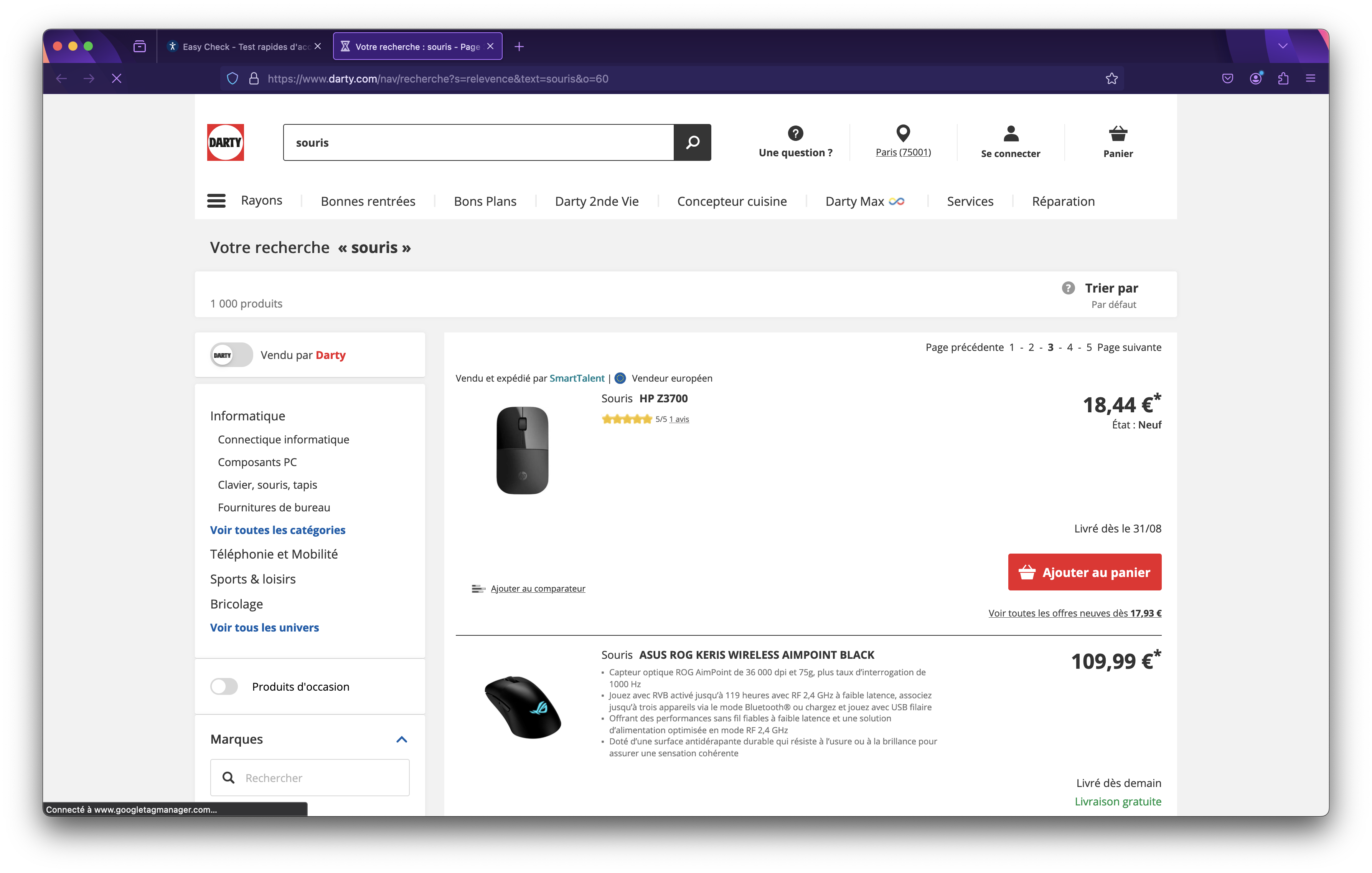 Critère 1 - exercice 3 - Ecran Darty