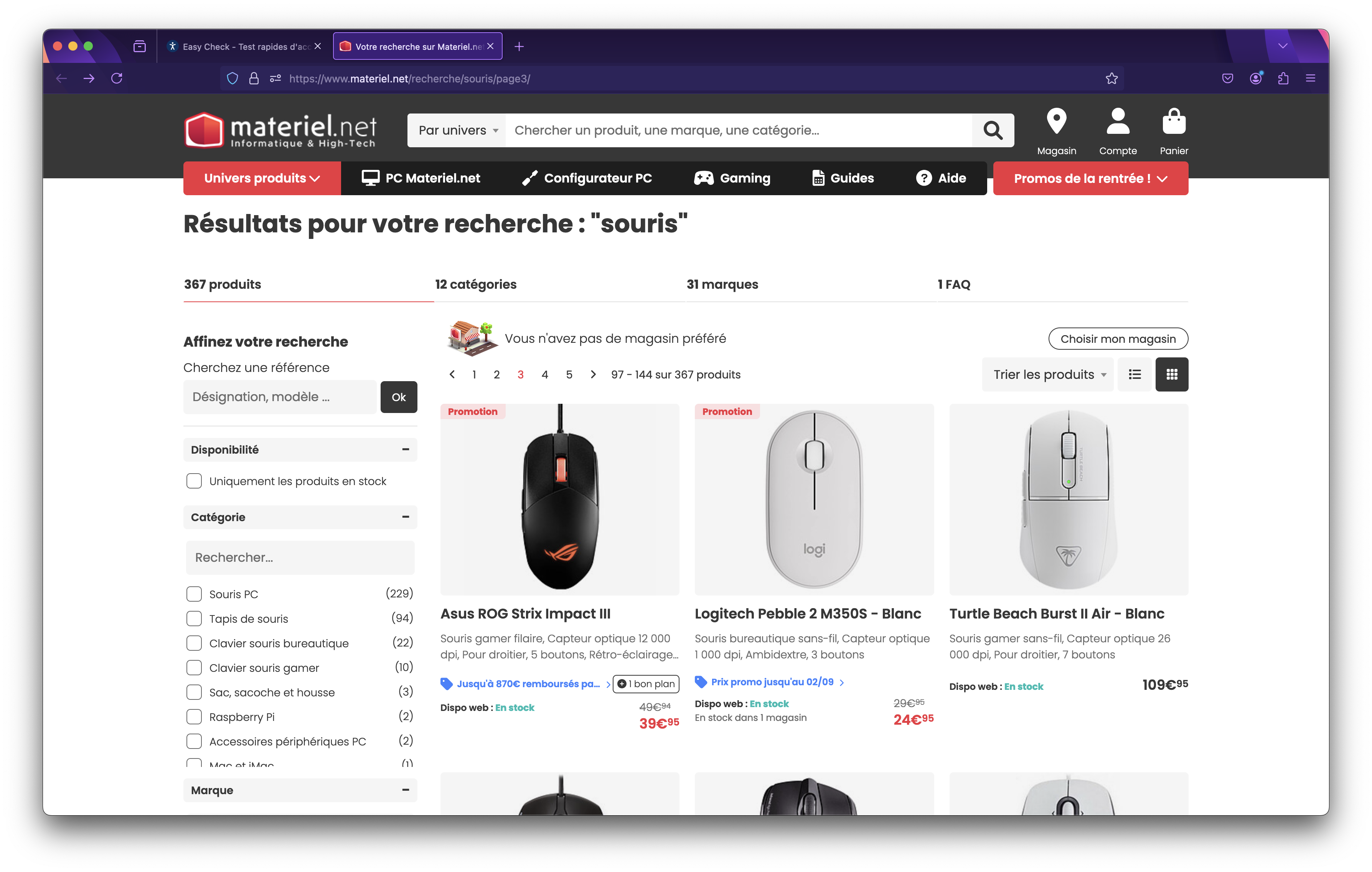Critère 1 - exercice 5 - Ecran Matériel.net, page 3