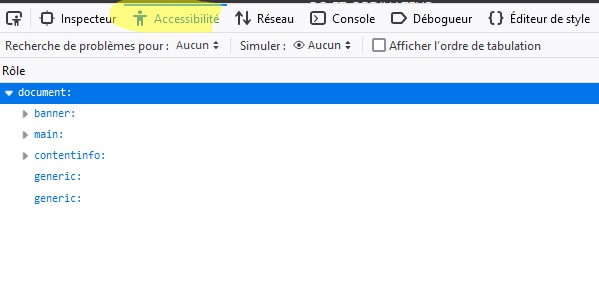 Le bouton 'Accessibilité' est à présent disponible dans la barre d'outils